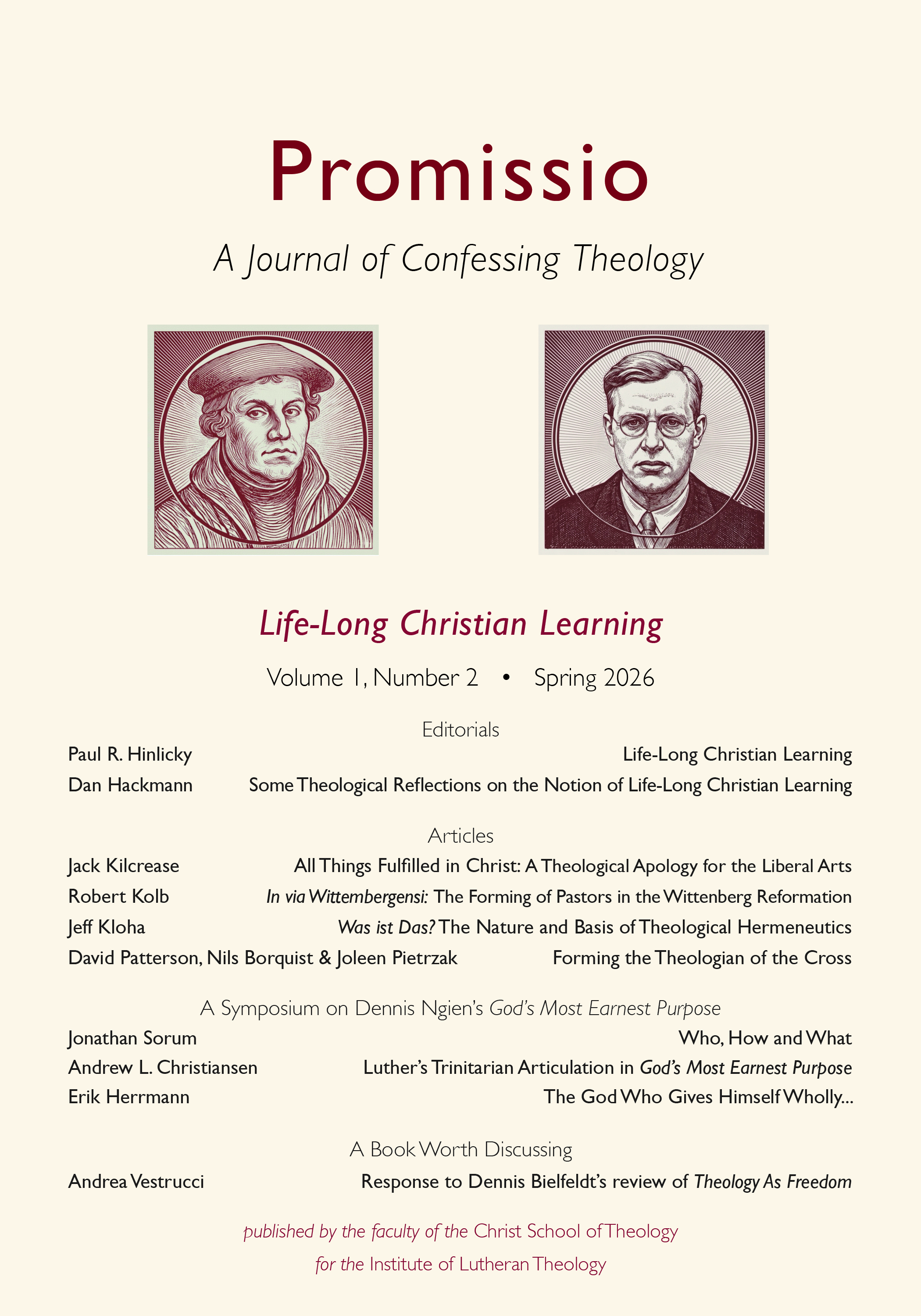 Promissio: A Journal of Confessing Theology